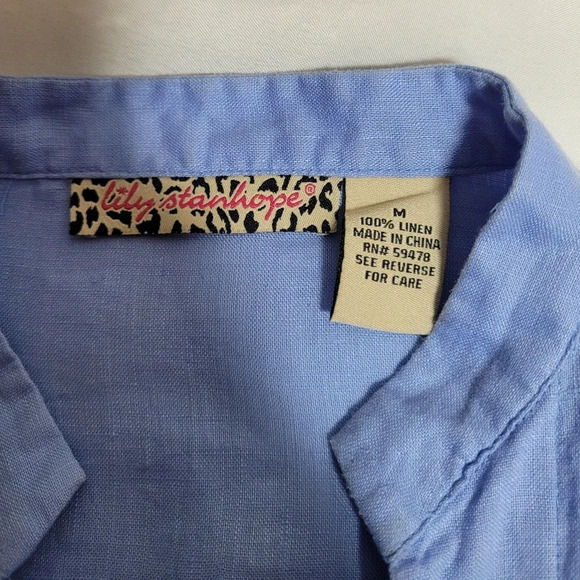 Lily Stanhope  100% Linen Wrap Front Top sz M - Picture 4 of 8